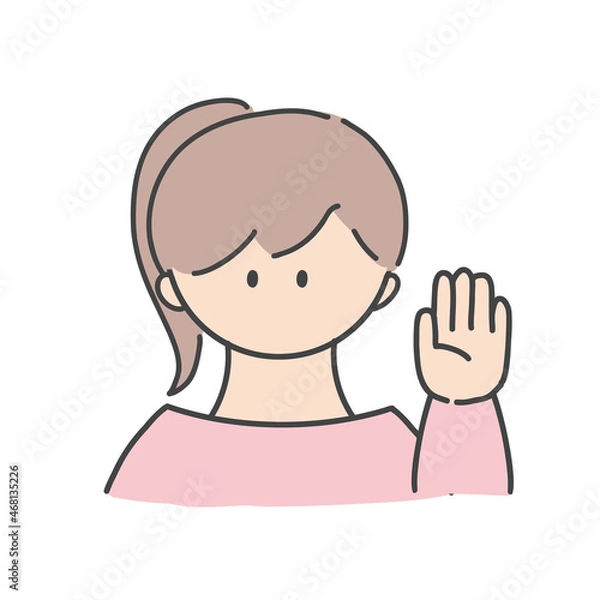 Fototapeta 挙手_女の子