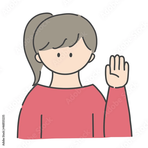 Fototapeta 挙手_女の子