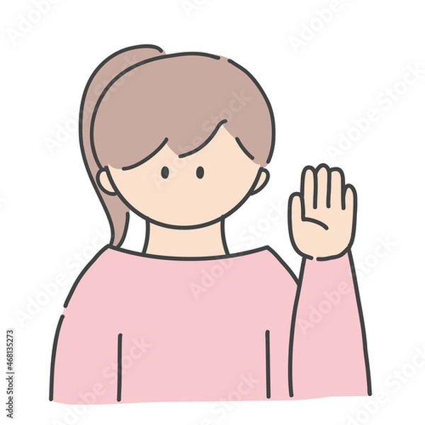 Fototapeta 挙手_女の子