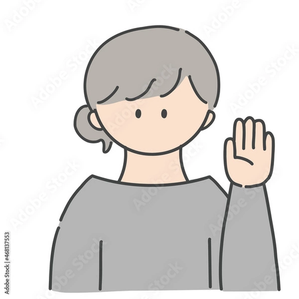 Fototapeta 挙手_女の子