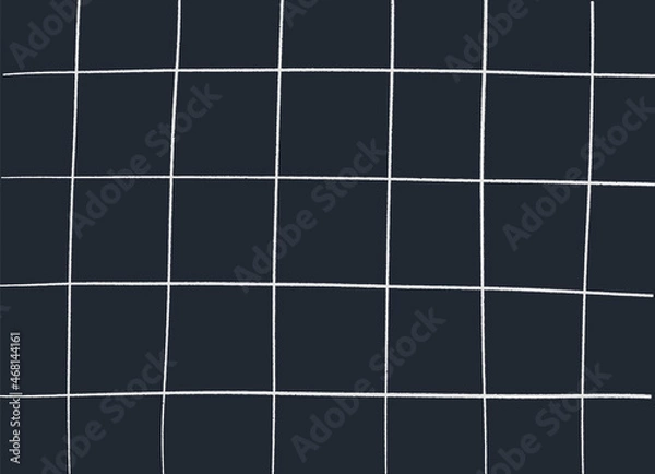 Obraz White grid on black or dark blue background. Hand drawn texture, vector backdrop, cover, banner.