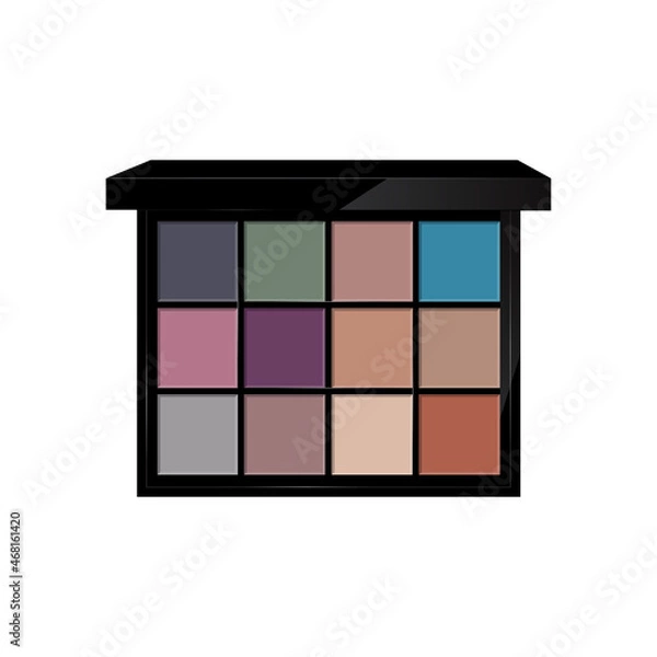 Fototapeta Eye shadow twelve colors palette realistic vector illustration with editable colors isolated on white background