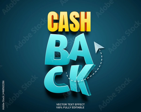 Obraz CASH BACK vector text effect 