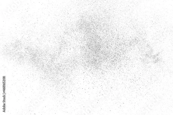 Fototapeta Distressed black texture. Dark grainy texture on white background. Dust overlay textured. Grain noise particles. Rusted white effect. Grunge design elements. Vector illustration, EPS 10.