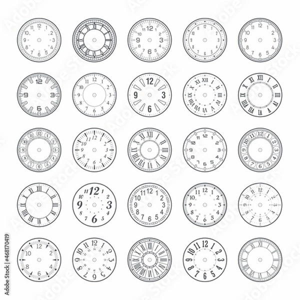 Obraz Outline clock face set