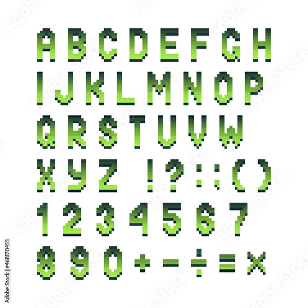 Obraz Pixel retro 8 bit alphabet