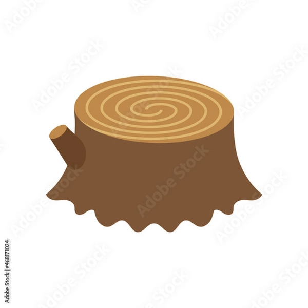 Obraz シンプルでフラットな切り株のイラスト