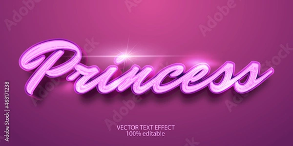 Obraz pink princess with flare super shiny vector text effect editable