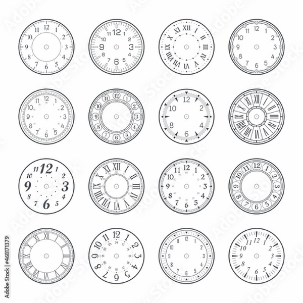 Obraz Outline clock face set