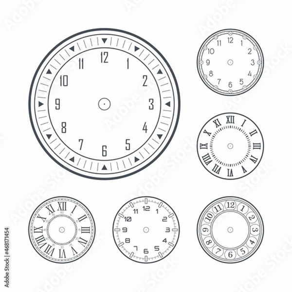 Fototapeta Outline clock face set