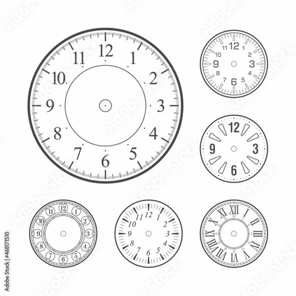 Obraz Outline clock face set
