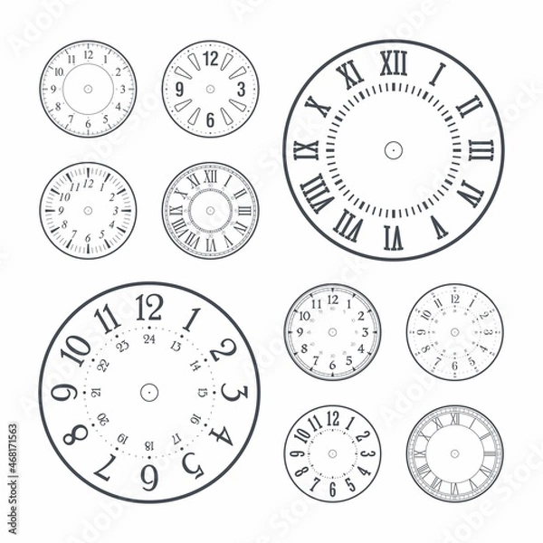 Obraz Outline clock face set