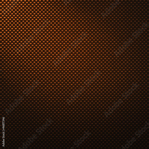 Fototapeta A realistic cooper carbon fiber weave background or texture