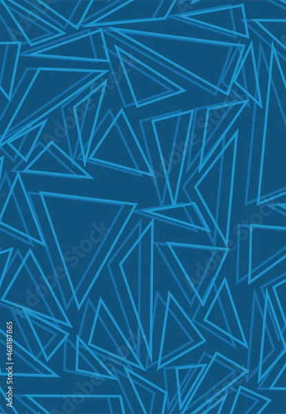 Fototapeta Abstract background with irregular blue triangle line pattern