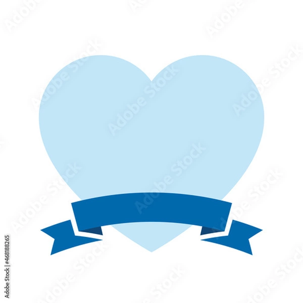 Fototapeta リボン付きハートのフレームイラスト　ホワイトデー　父の日　プレゼント