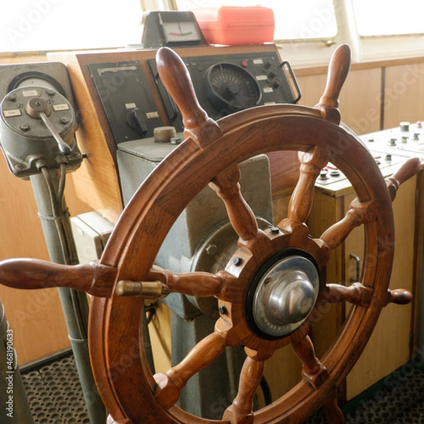 Obraz Ship control bridge navigation nautical drive sea