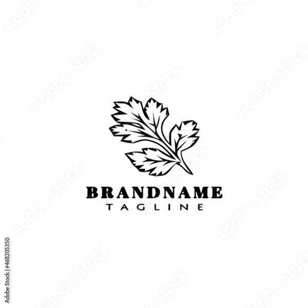 Obraz cilantro logo hand drawn icon design template black isolated vector illustration