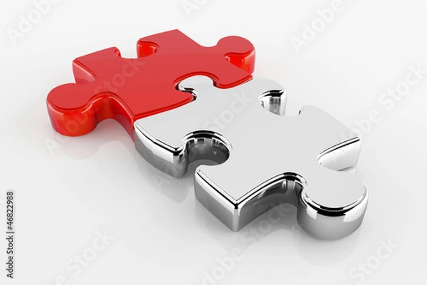 Obraz Puzzle red chrom
