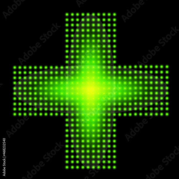 Obraz Green plus sign. Vector illustration