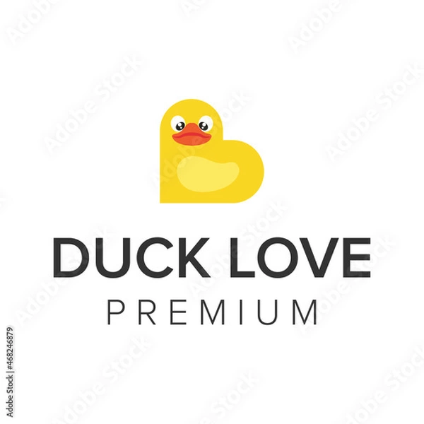 Obraz duck love logo icon vector template