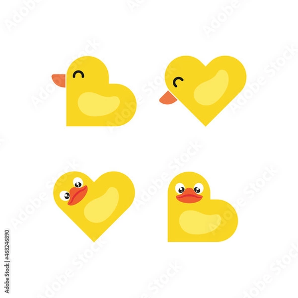 Obraz duck love logo icon vector template