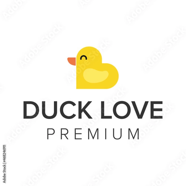 Obraz duck love logo icon vector template