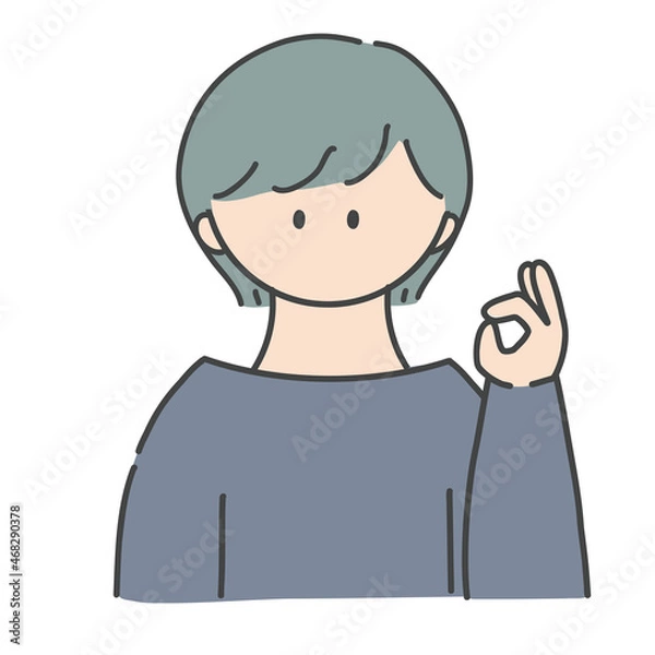 Obraz OKのポーズ_女の子