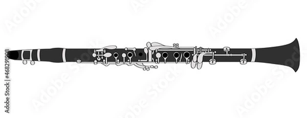 Obraz Clarinet musical instrument hand drawn sketch.