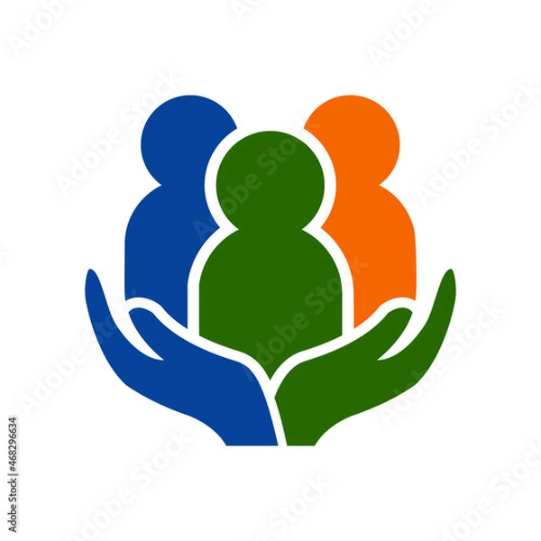 Fototapeta Hand and people for logo design concept. Very suitable in various business purposes, also for icon, symbol and many more.