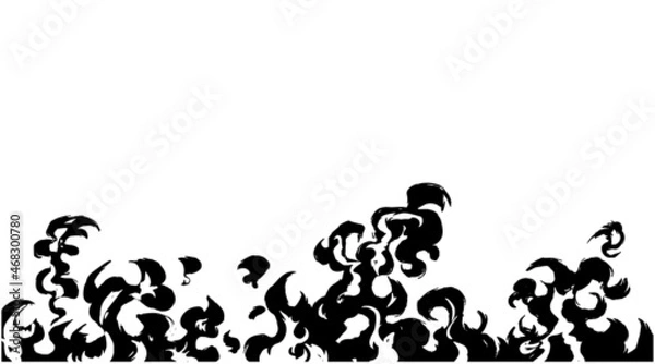 Obraz 筆　燃え上がる炎のイラスト　和風