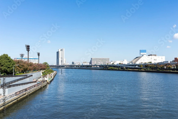 Fototapeta 東京隅田川　川沿いの風景