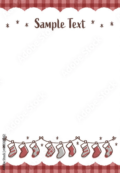 Fototapeta クリスマスの靴下飾りフレーム 大人向け