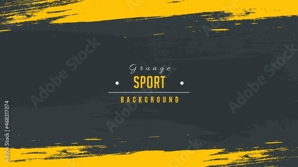 Fototapeta Abstract Yellow Scratch Grunge Frame In Black Background