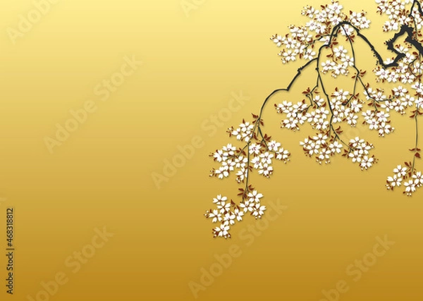 Obraz 歌川豊国「瀬川路之助桜下道行図」桜のみ