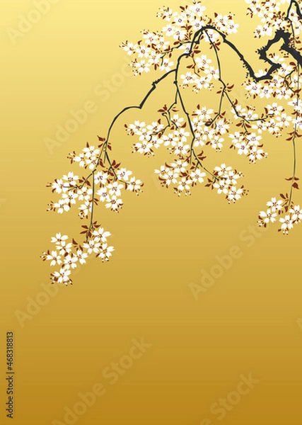 Obraz 歌川豊国「瀬川路之助桜下道行図」桜のみ