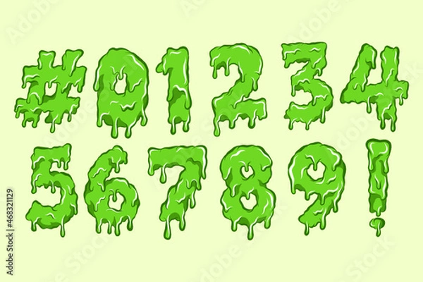 Fototapeta Grime Numbers, Melted Number, Zombie number