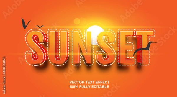 Obraz orange sunset vector text effet