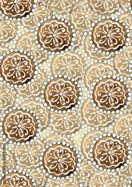 Obraz Seamless pattern with Christmas cookies