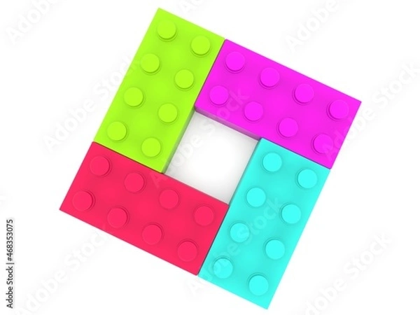 Obraz Colored rectangle made of toy bricks