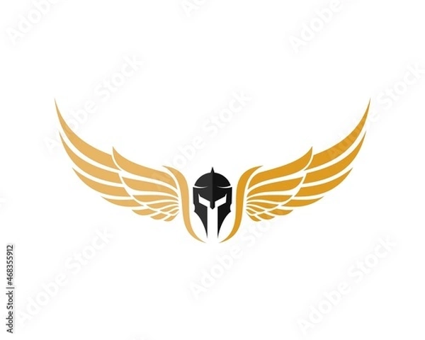 Obraz Simple spartan helmet with abstract spread wings