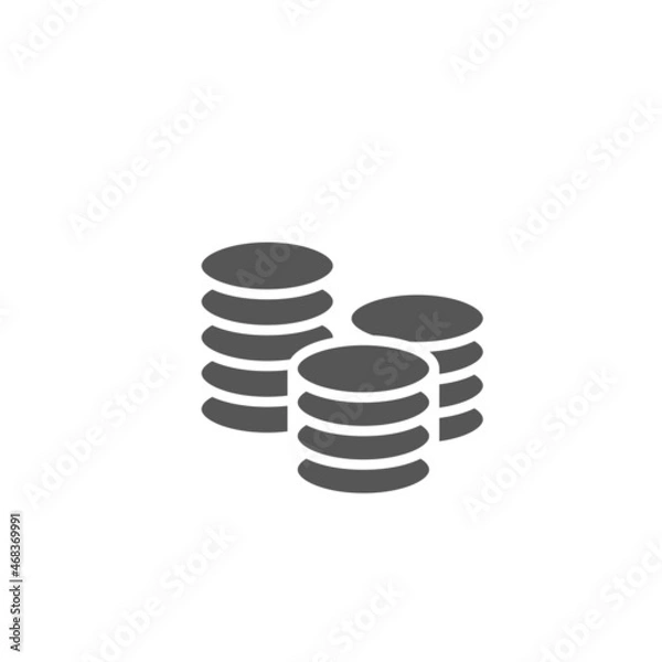 Obraz Money coin icon isolated on white background. Trendy money coin icon in flat style. Template for app, ui and logo, vector illustration, eps 10