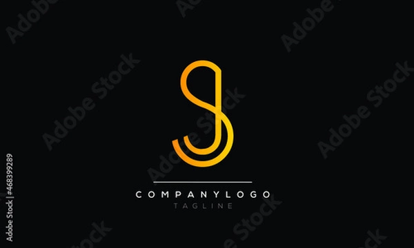 Fototapeta Abstract Letter Initial SJ JS Vector Logo Design Template
