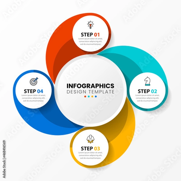 Fototapeta Infographic design template. Creative concept with 4 steps