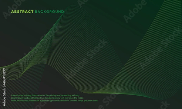 Obraz Abstract Background Dark Green Line Wave Efect
