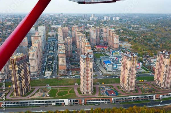 Fototapeta Multi-storey buildings in the residential complex "Krasny Aksai", Rostov-on-Don. October 18, 2021.