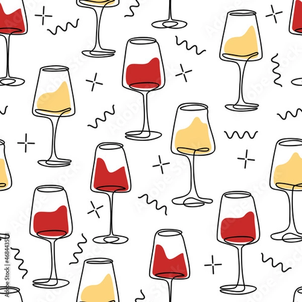 Obraz Wine glass pattern, sparkling party