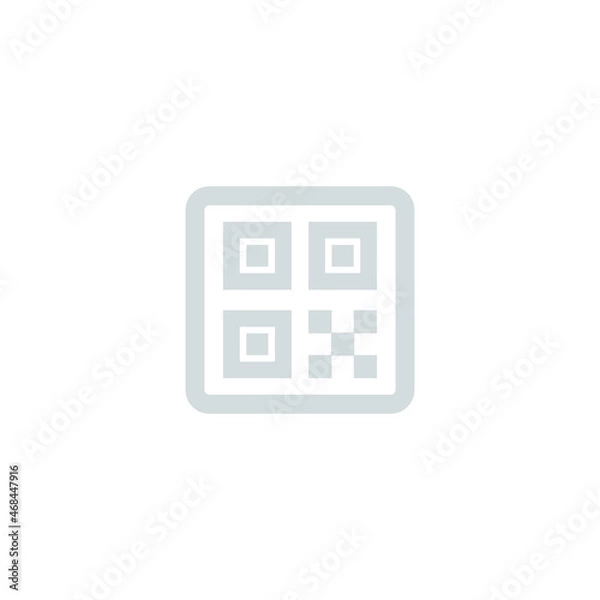 Obraz Translucent gray QR code icon. Minimalistic QR code image. Vector fully editable isolated illustration on white background.