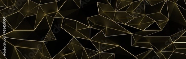 Fototapeta Global network connection. Abstract geometric background with connecting dots and lines. Digital technology and communication concept.