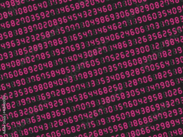 Obraz デジタル数字ランダムパターン背景【斜め/レッド】