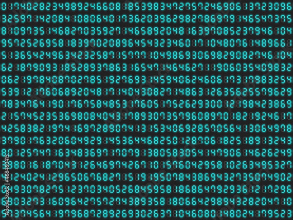 Obraz デジタル数字ランダムパターン背景【シアン】
